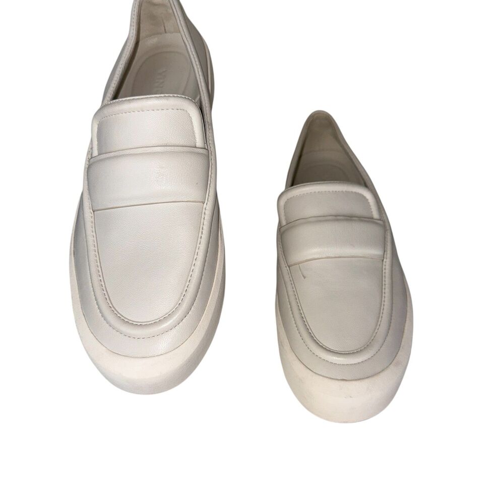 VINCE Ghita Suede Platform Penny Loafers Off White‎ Size 9M